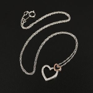 Diamond Heart 🔷️ Pendant Necklace with Sterling Silver with 10K Gold Accents